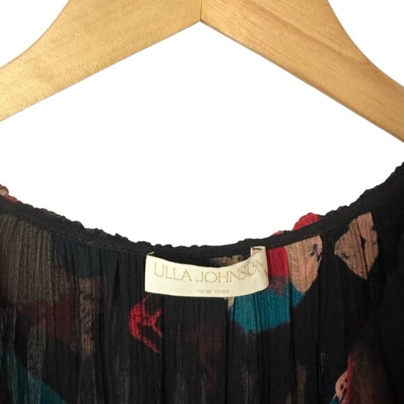 Ulla Johnson Zina Nocturne Ruffle Shibori Silk Crinkle Chiffon Mini Dress 2 - Picture 12 of 14